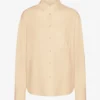 Chemise oversize en coton bio - Jaune pâle