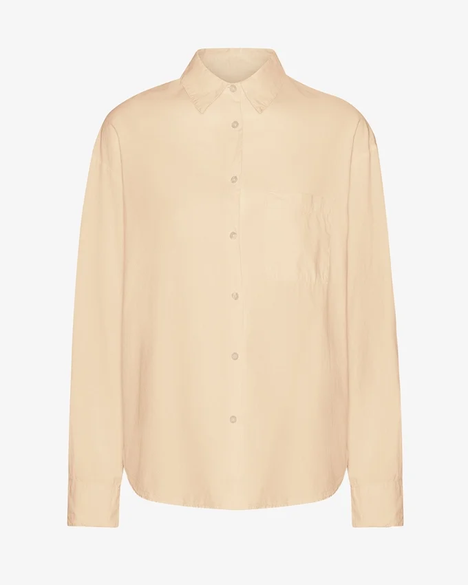 Chemise oversize en coton bio - Jaune pâle