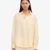 Chemise oversize en coton bio - Jaune pâle