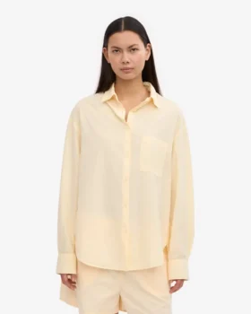 Chemise oversize en coton bio – Jaune pâle