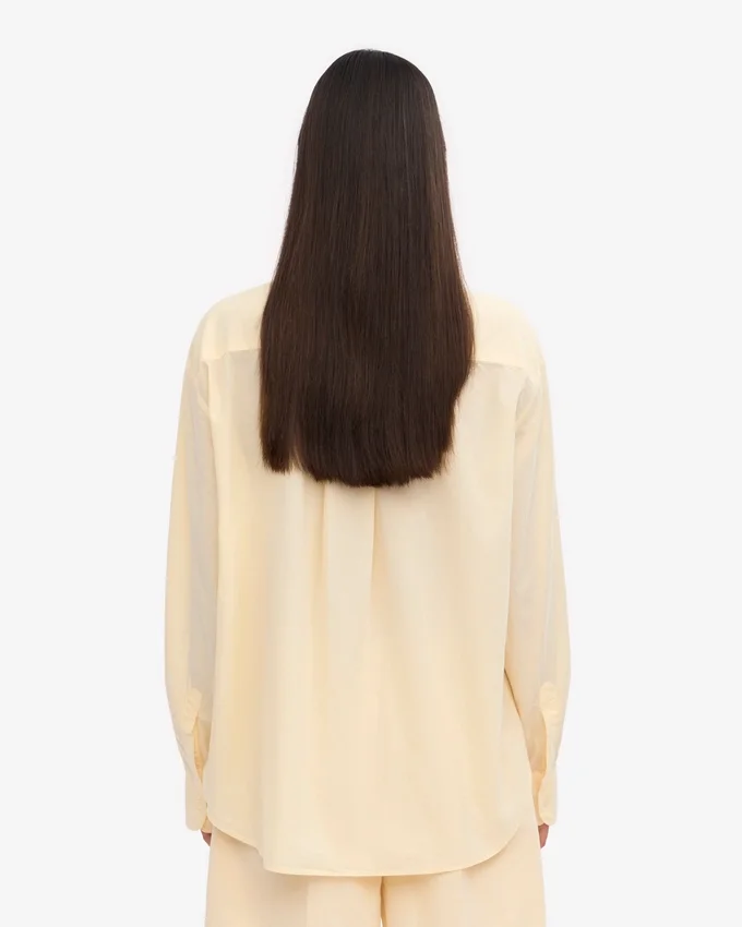 Chemise oversize en coton bio - Jaune pâle