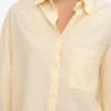 Chemise oversize en coton bio - Jaune pâle