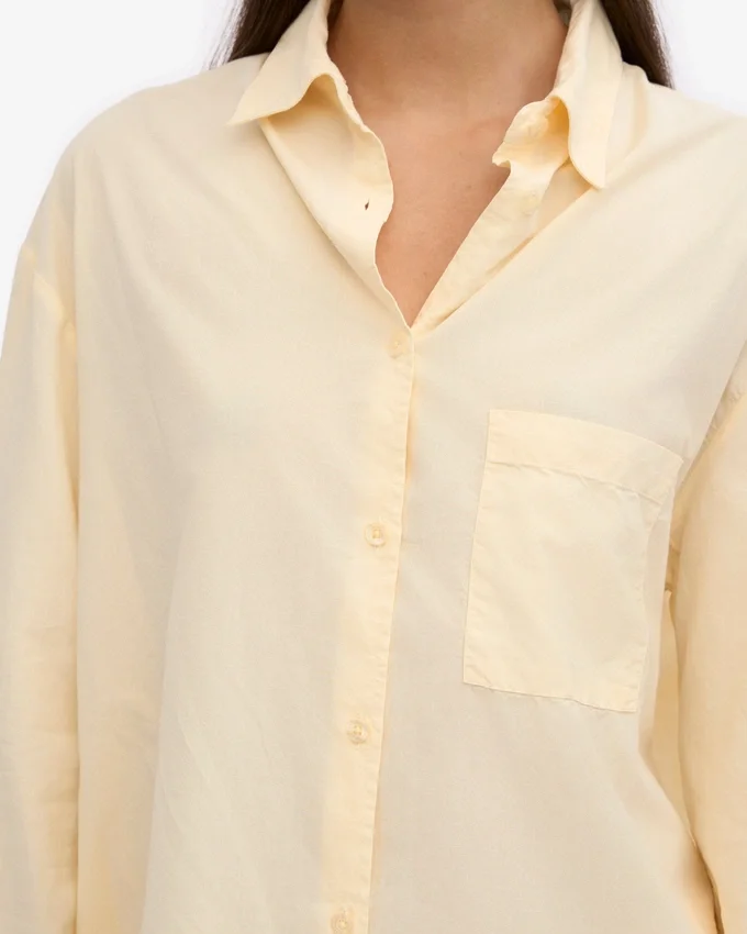 Chemise oversize en coton bio - Jaune pâle