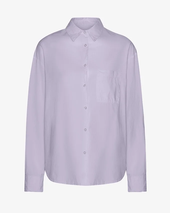 Chemise oversize en coton bio - Lavande douce