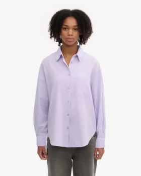 Chemise oversize en coton bio – Lavande douce