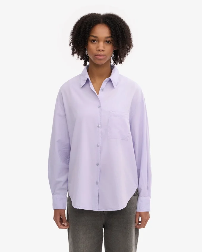 Chemise oversize en coton bio - Lavande douce