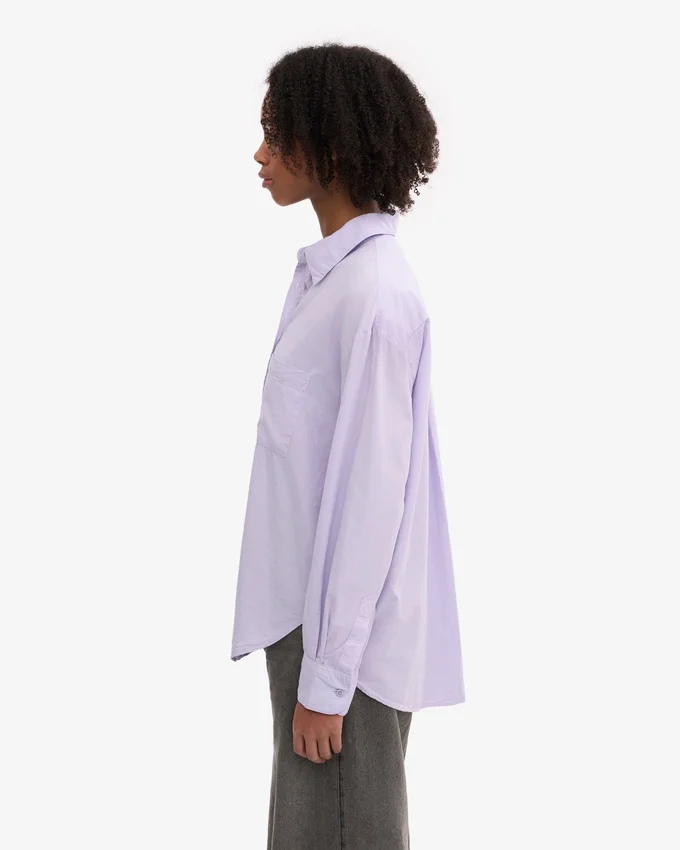 Chemise oversize en coton bio - Lavande douce