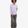 Chemise oversize en coton bio - Lavande douce