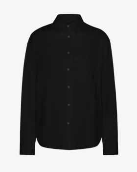 Chemise oversize en coton bio - Noir profond
