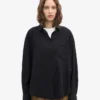 Chemise oversize en coton bio - Noir profond