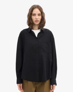 Chemise oversize en coton bio – Noir profond
