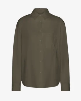 Chemise oversize en coton bio - Olive poudré