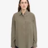 Chemise oversize en coton bio - Olive poudré
