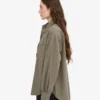 Chemise oversize en coton bio - Olive poudré