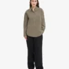 Chemise oversize en coton bio - Olive poudré