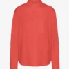 Chemise oversize en coton bio - Rouge mandarine