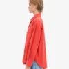 Chemise oversize en coton bio - Rouge mandarine