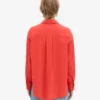 Chemise oversize en coton bio - Rouge mandarine