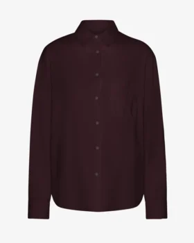 Chemise oversize en coton bio - Rouge sang de bœuf