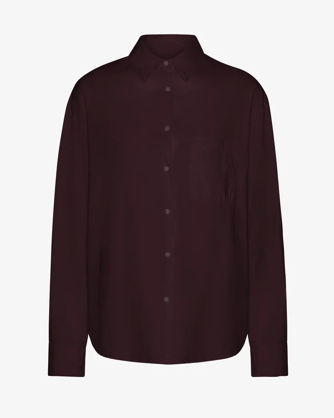 Chemise oversize en coton bio - Rouge sang de bœuf