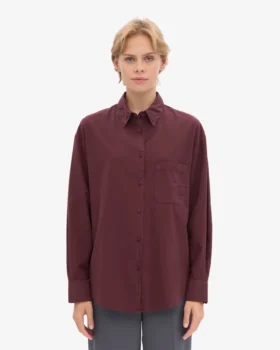 Chemise oversize en coton bio – Rouge sang de bœuf