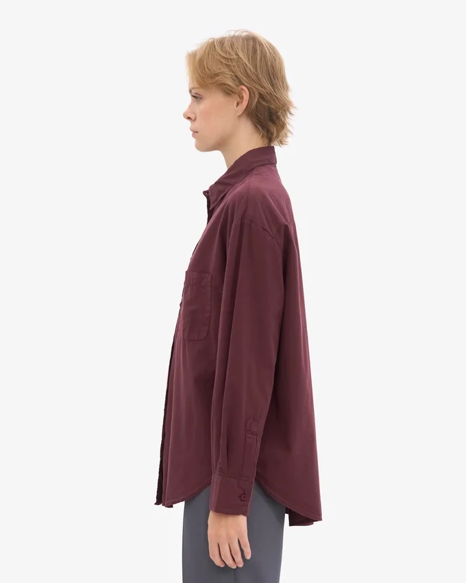 Chemise oversize en coton bio - Rouge sang de bœuf