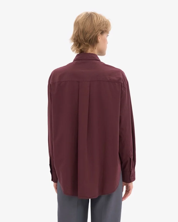 Chemise oversize en coton bio - Rouge sang de bœuf