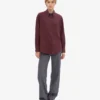 Chemise oversize en coton bio - Rouge sang de bœuf