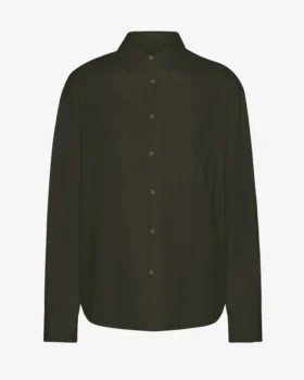 Chemise oversize en coton bio - Vert chasseur