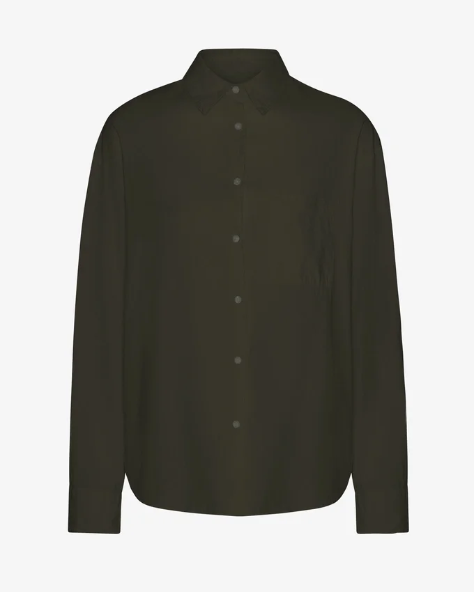 Chemise oversize en coton bio - Vert chasseur