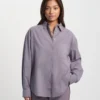 Chemise oversize en coton bio - Vert chasseur