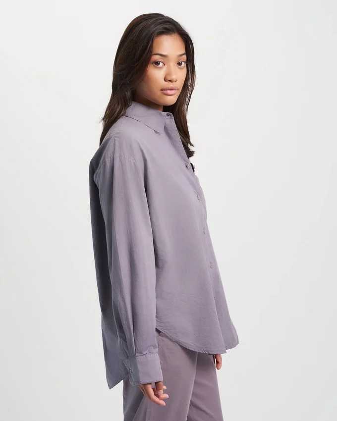 Chemise oversize en coton bio - Vert chasseur