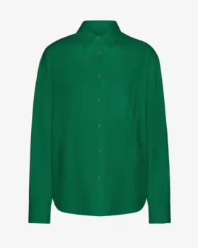 Chemise oversize en coton bio - Vert Kelly
