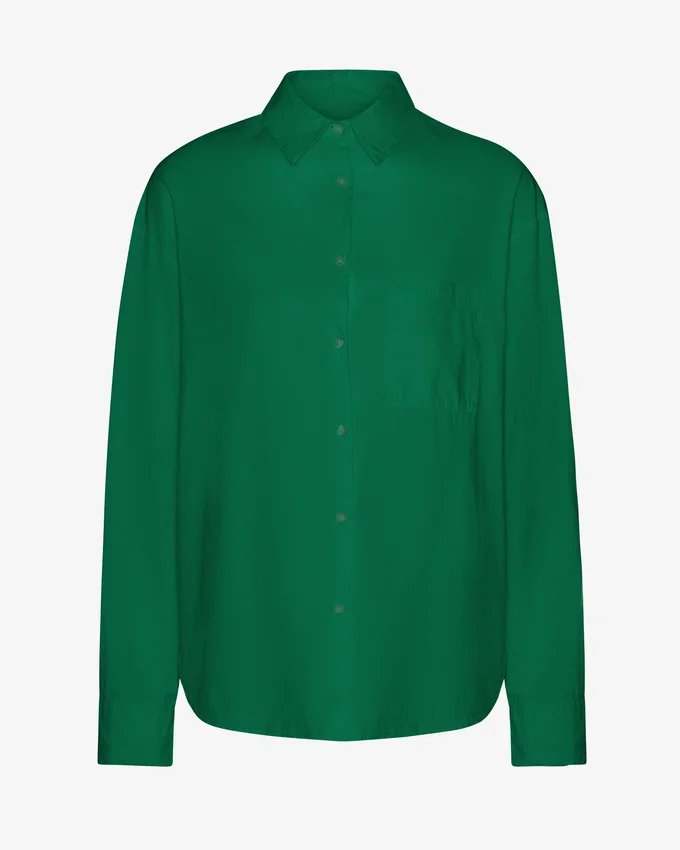 Chemise oversize en coton bio - Vert Kelly