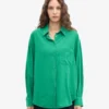 Chemise oversize en coton bio - Vert Kelly