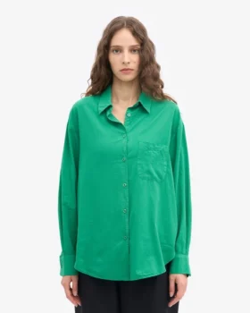 Chemise oversize en coton bio – Vert Kelly