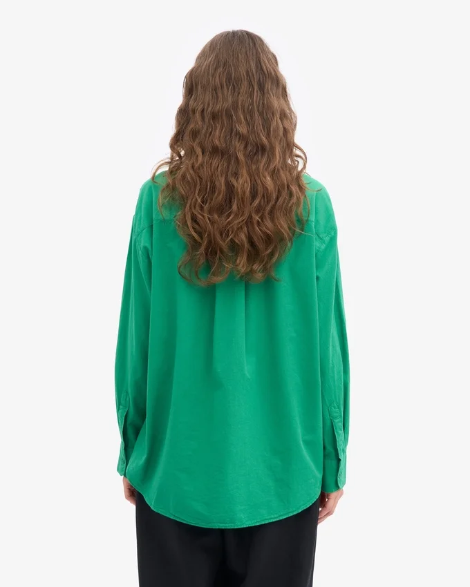 Chemise oversize en coton bio - Vert Kelly