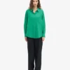Chemise oversize en coton bio - Vert Kelly