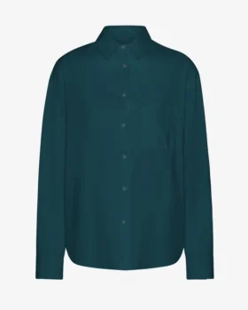 Chemise oversize en coton bio - Vert océan