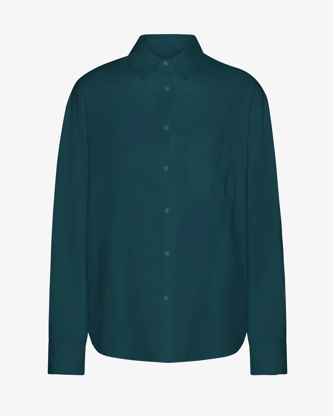 Chemise oversize en coton bio - Vert océan