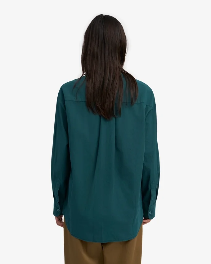 Chemise oversize en coton bio - Vert océan