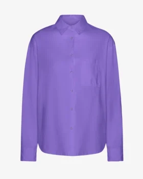 Chemise oversize en coton bio - Violet ultra