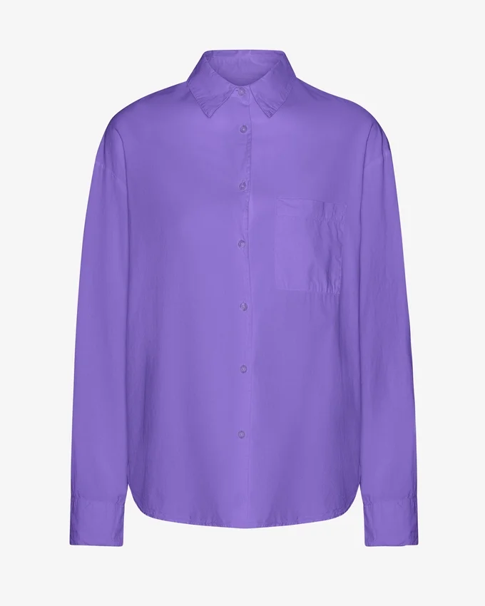 Chemise oversize en coton bio - Violet ultra
