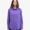 Chemise oversize en coton bio - Violet ultra