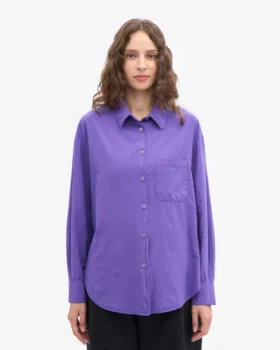 Chemise oversize en coton bio – Violet ultra