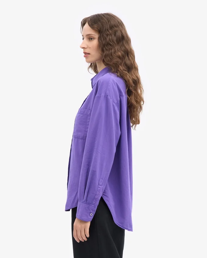 Chemise oversize en coton bio - Violet ultra