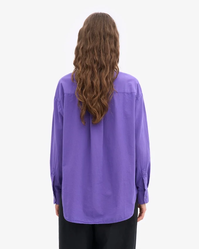 Chemise oversize en coton bio - Violet ultra