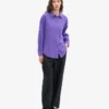 Chemise oversize en coton bio - Violet ultra