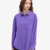 Chemise oversize en coton bio - Violet ultra