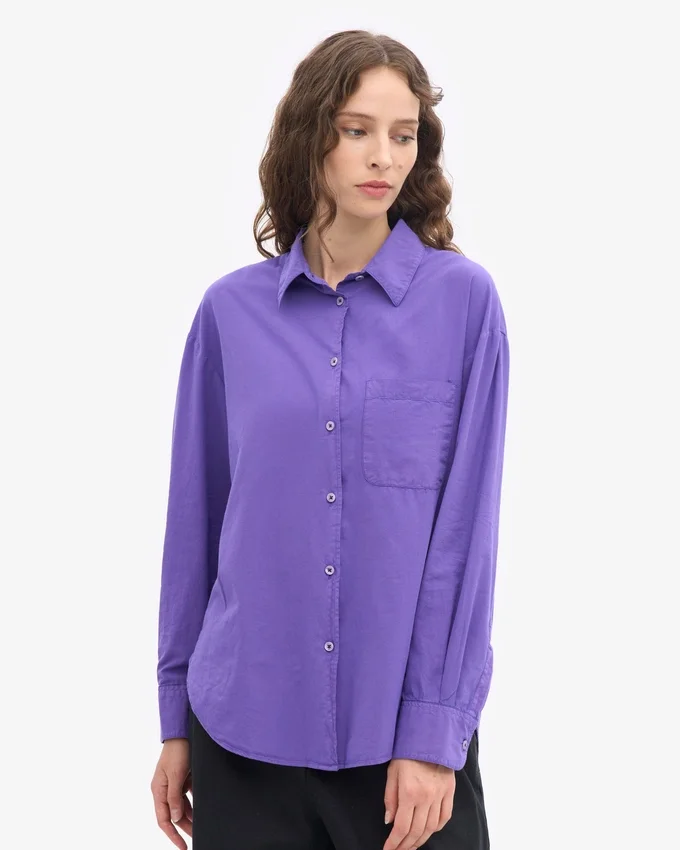 Chemise oversize en coton bio - Violet ultra